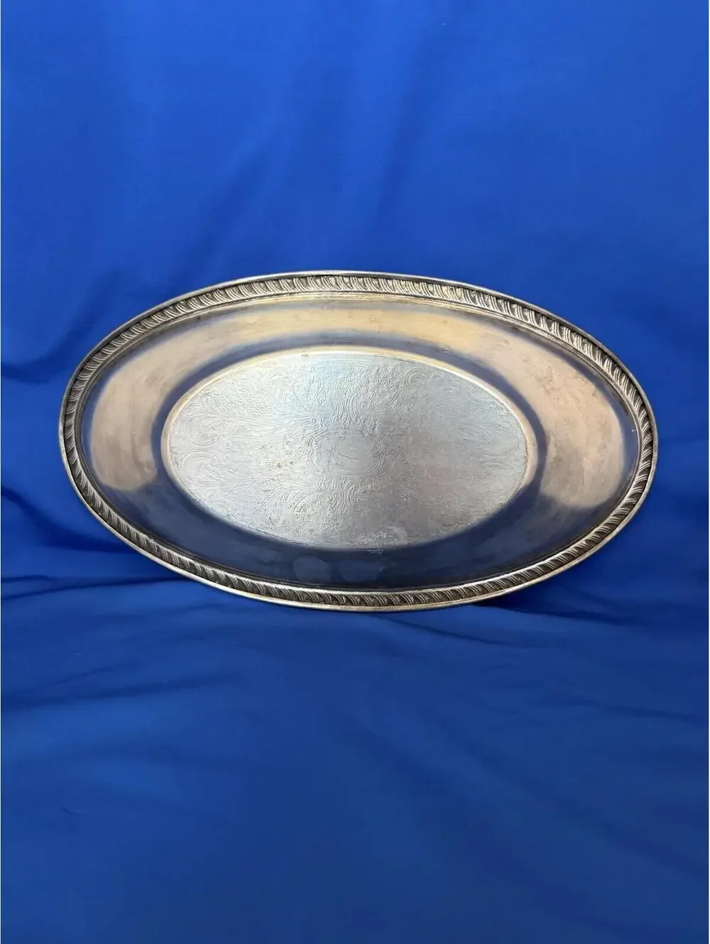 Vintage Crosby Oval Silver Plated Dish/Serving Bread/Trinket Tray 12.5” x 6.75”